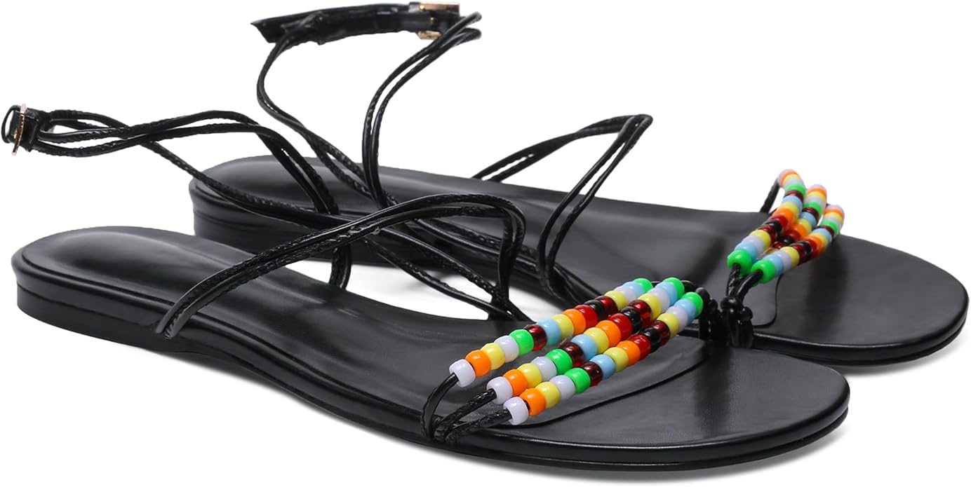 Beaded Sandals with African-Inspired Design