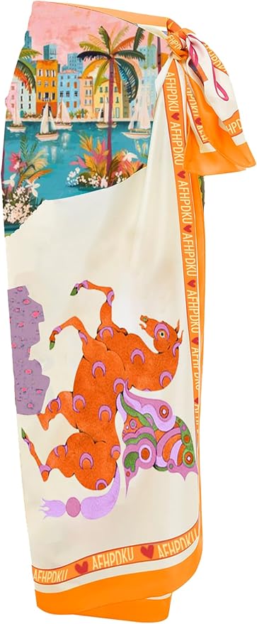 Ethnic Print Sarong Beach Cover-Up