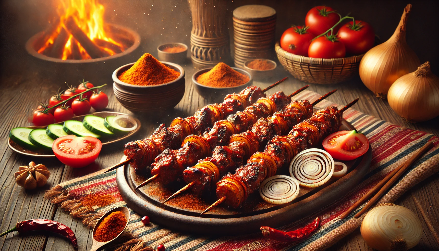 Suya – Spicy Grilled Skewered Meat with Suya Spice 